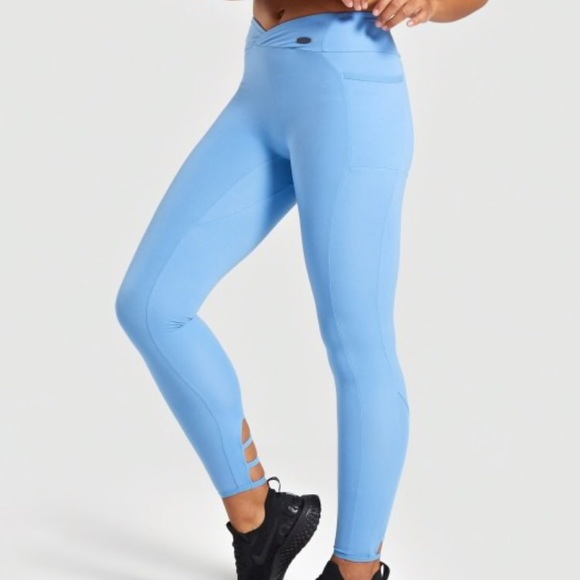 GYMSHARK MALIBU BLUE POISE LEGGINGS - Picture 3 of 7